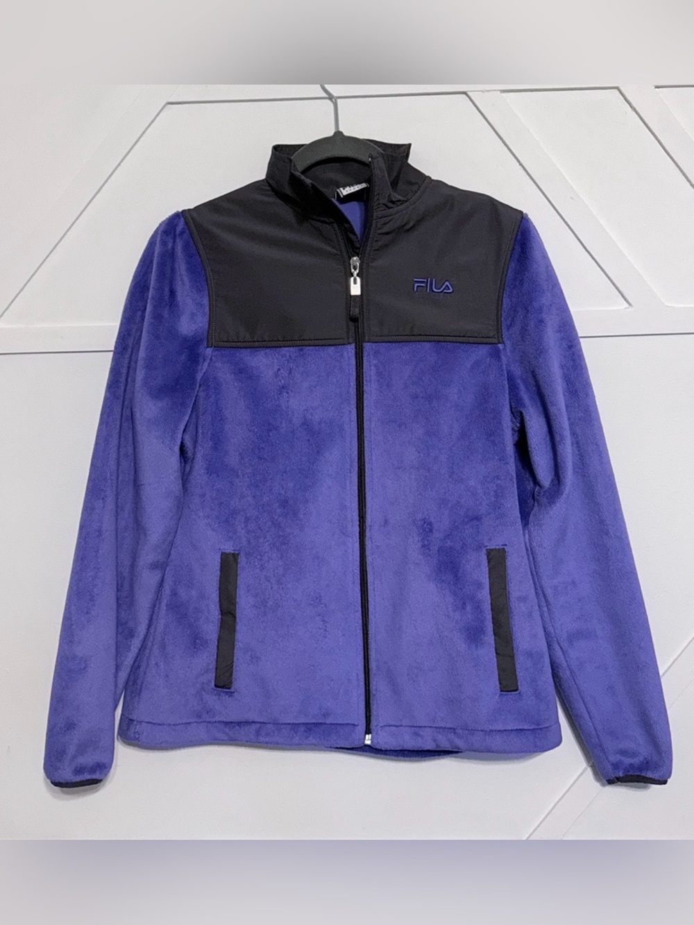 Fila Purple and Black Full-Zip Puffer Jacket